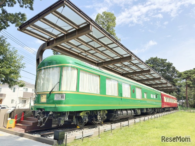清瀬市立中央公園内に設置されている「夢空間」のダイニングカーとラウンジカー