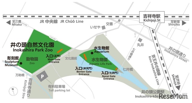 入退園門の位置
