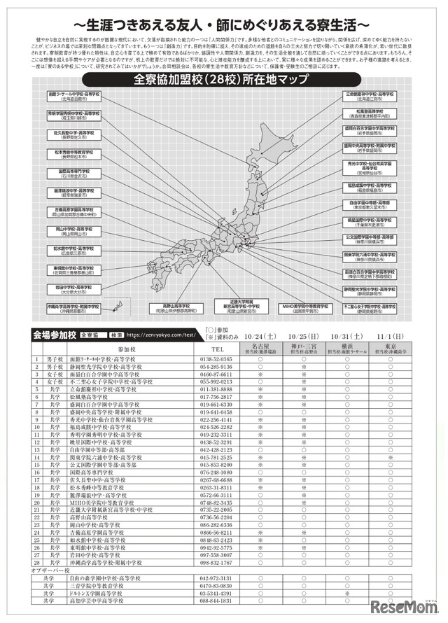 2026年 寮のある学校合同相談会