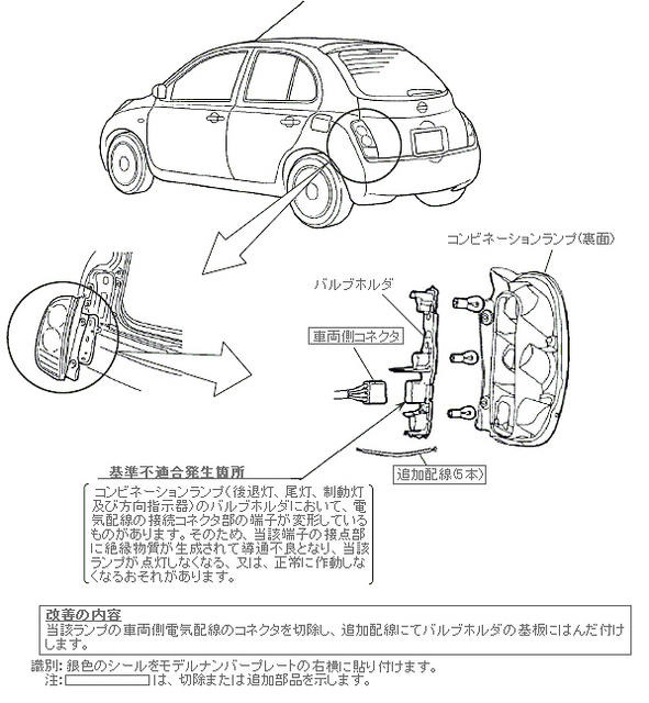 【リコール】日産 マーチなど…リアコンビネーションランプに不具合