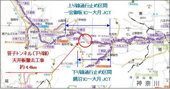 【笹子トンネル事故】天井板撤去し下り線年内開通めざす…対面通行で上下線とも