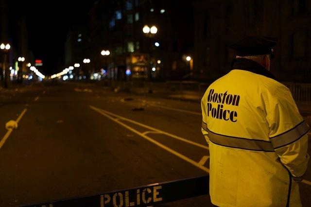 爆発後のボストン・マラソン会場（4月16日）