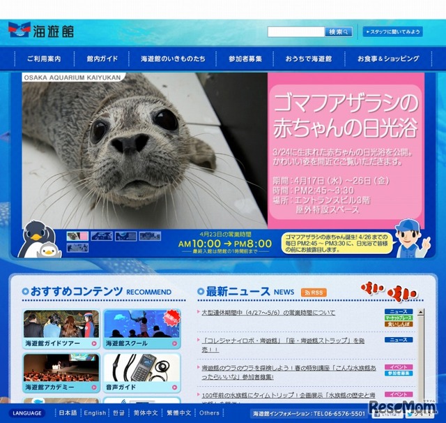 海遊館（Webサイト）