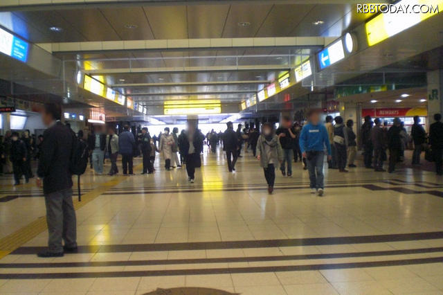 14日午後の立川駅 14日午後の立川駅