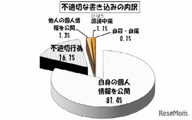 不適切な書込みの内訳