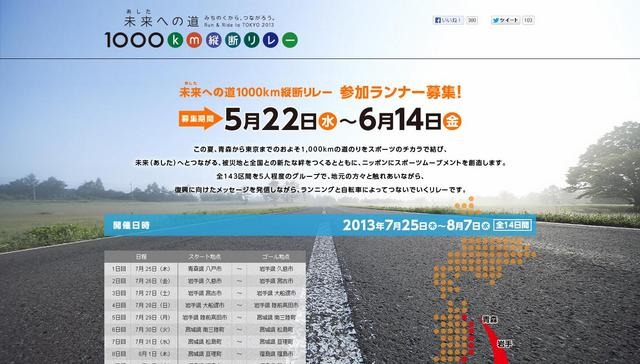 未来（あした）への道 1000km縦断リレー