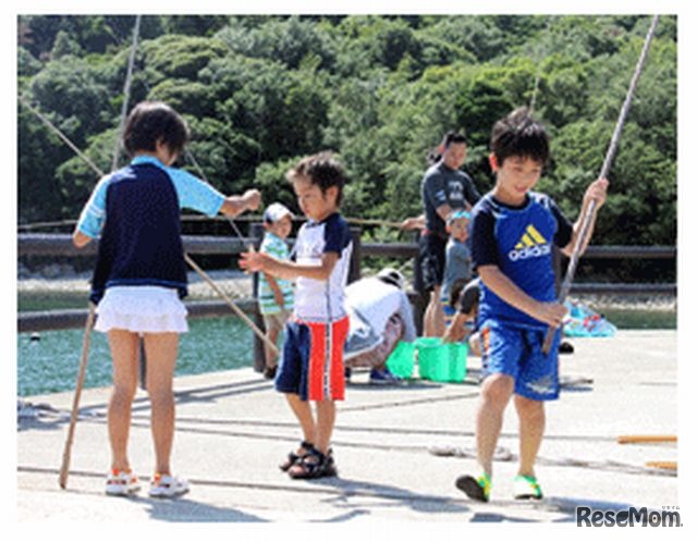 魚釣りの様子