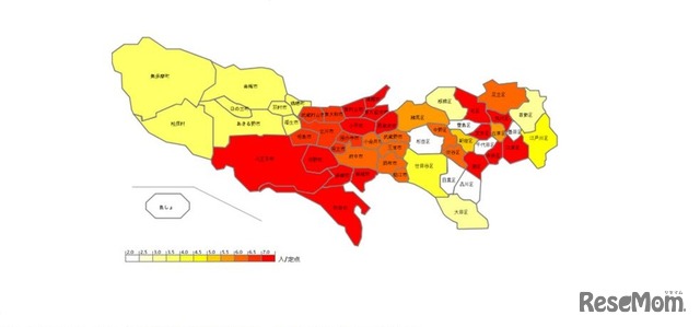 東京都における手足口病の発生状況（保健所管轄地域別）（2013年第27週）