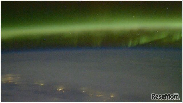 ISSから撮影した「オーロラ」