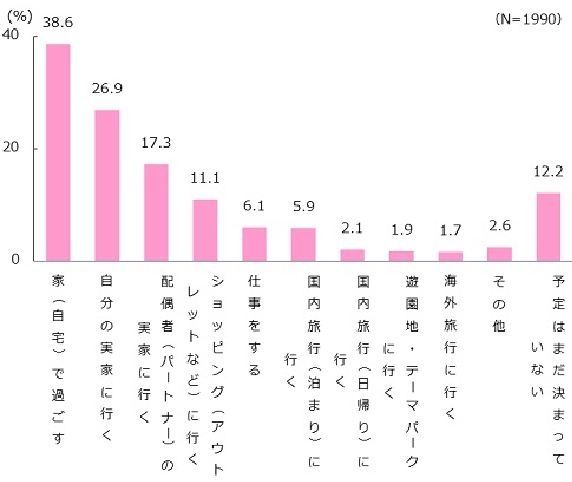 正月休み（1月1日から1月5日まで）の主な予定