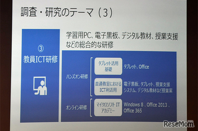 調査・研究のテーマ（3）教育ICT研修