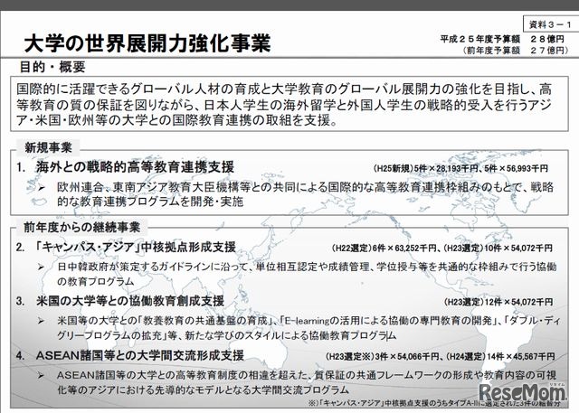 大学の世界展開力強化事業について