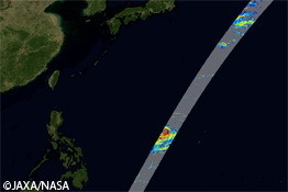 2014年7月5日4時27分頃（日本時間）GPM主衛星DPRによる観測