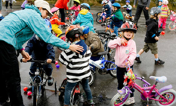 Children cycling in Denmark