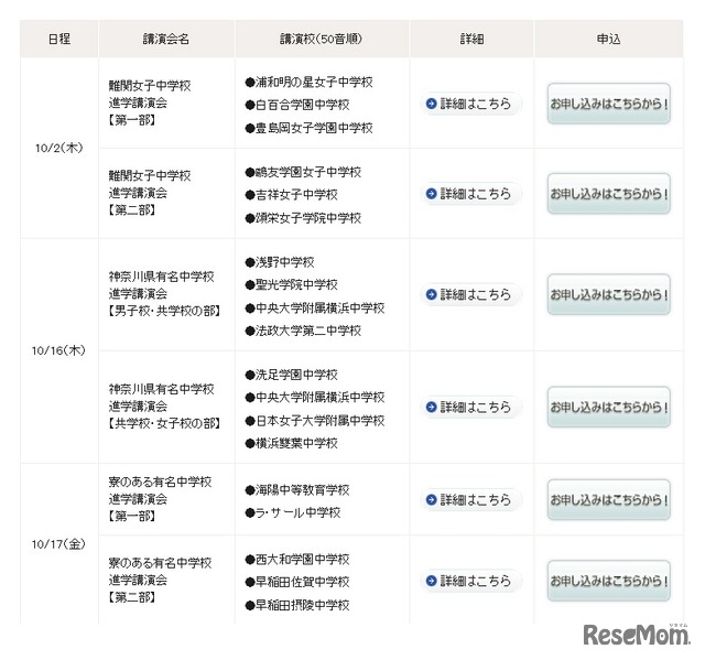 有名中学校進学講演会