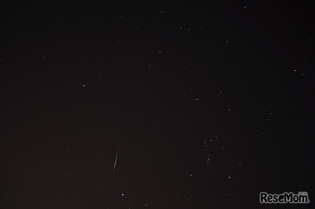 オリオン座と流星