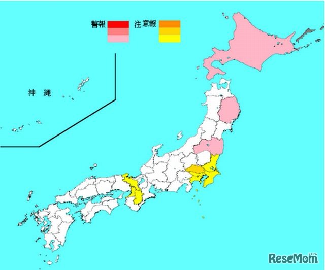 インフルエンザ流行レベルマップ