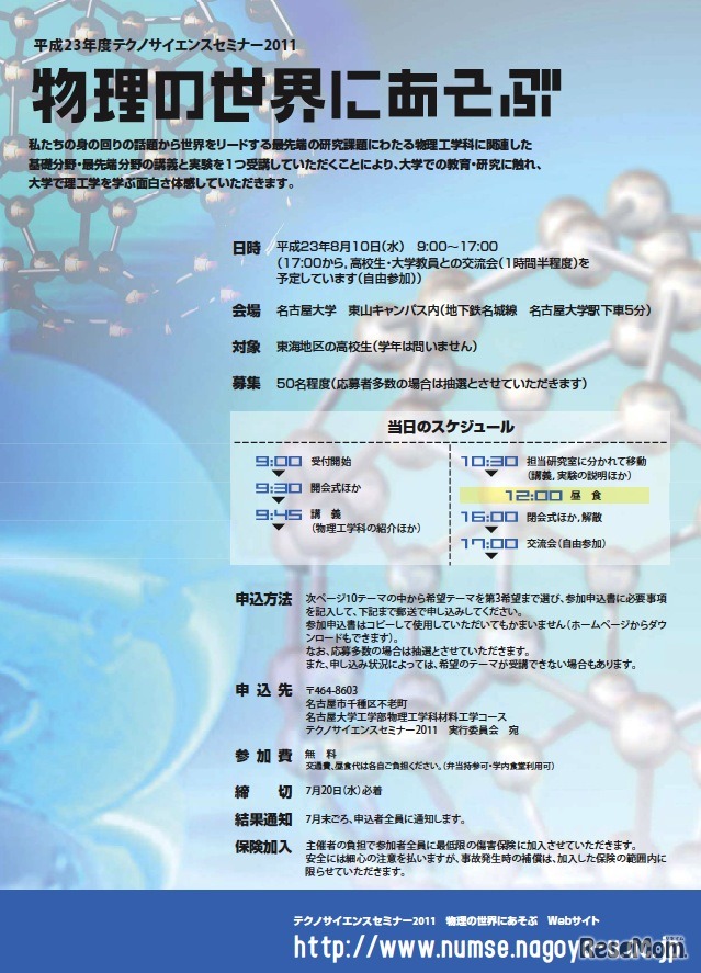 テクノサイエンスセミナー2011 物理の世界にあそぶ