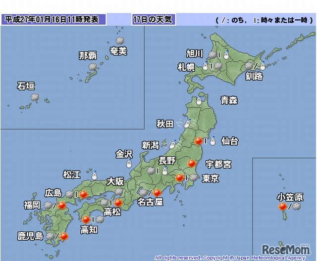 1月17日の天気