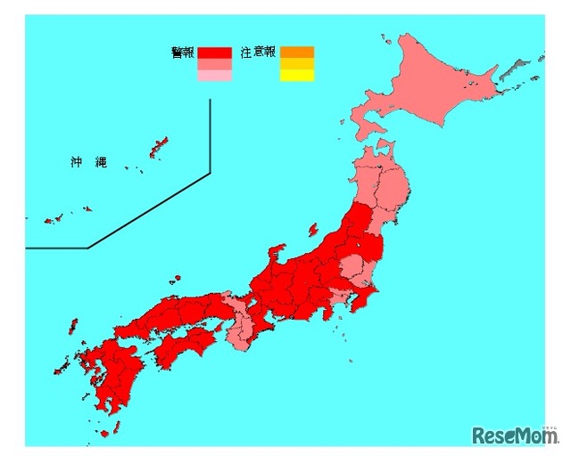 インフルエンザ流行レベルマップ