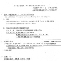 熊本地方を震源とする地震に係る支援について（平成28年4月15日12時30分現在）　出典：熊本県Webサイト　平成28年4月14日（木曜日）に発生した地震について（第4回災害対策本部会議資料）