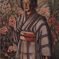 村山槐多《バラと少女》1917年 東京国立近代美術館蔵油彩・キャンバス　116.5×72.0cm