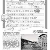 日本語練習ノートの使い方と関西大学留学生別科を説明している裏表紙内側