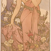 四つの花「カーネーション」1897年 リトグラフ／紙 110×44cm 堺市