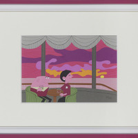 柳原良平「サンセット」2002, 25 x 35.5cm, 切絵