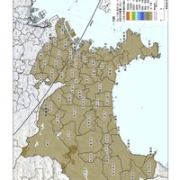 神奈川県内の地表面へのセシウム134、137の沈着量の合計