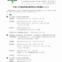 岐阜県　平成29年度公立高等学校入学者選抜 日程（1/2）