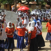 世界一大きな授業　過去のようす　キャンペーンに参加するタンザニアの子どもたち