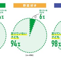 野菜の量が、理想量に対して足りているか（野菜の好き嫌い別）