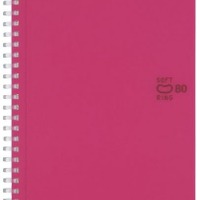 ソフトリングノート（多枚数タイプ） 表紙色：ピンク（ドット入り罫線）