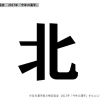 日本漢字能力検定協会　2017年の今年の漢字は「北」