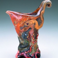 タツノオトシゴをモチーフにした作品《花瓶「海馬」》1901-1903年 北澤美術館蔵