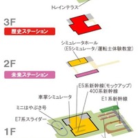 新館の構造。4階建てで、延床面積は約6000平方m、展示面積は約3500平方m。