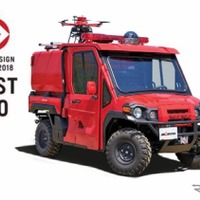 グッドデザイン・ベスト100を受賞したモリタの小型オフロード消防車「Red Ladybug」