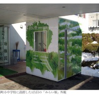 富岡町小中学校に設置した1台目の「みらい畑」外観