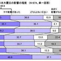 自分自身の就職活動への東日本大震災の影響の程度