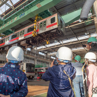 2018年開催時のようす「車両整備工場見学（東急電鉄）」