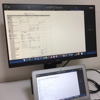 ノートパソコンの液晶に比べると、アイケアモニターの画面サイズは縦53cm×横30cmとほぼ倍の大きさ。Excel表など、細かい文字もとても読みやすい