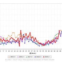 定点医療機関あたりの水痘患者報告数　(c) 2002-2019 Tokyo Metropolitan Institute of Public Health