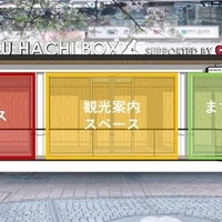 新観光案内所の機能割り振りイメージ。「SHIBU HACHI BOX」の名は、渋谷の「SHIBU」、忠犬ハチ公の「HACHI」、施設の形状を表す「BOX」を組み合わせたもの。