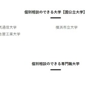 個別相談のできる大学