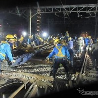 線路の保守工事の様子