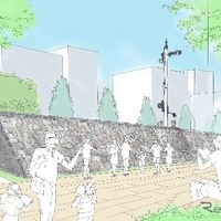 信号機土台部の保存イメージ。高輪ゲートウェイ駅前の国道15号線沿い広場への移築が検討されている。