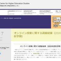 オンライン授業に関する調査結果（2020年度秋学期）
