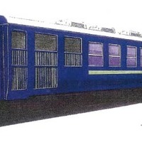 青色となるオハテ12-2のイメージ。1960年の2等級制移行後、特急型車両を除く1等車（現・グリーン車）に表示されていた淡緑色の等級色が付けられる。