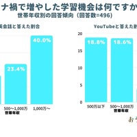 コロナ禍で増やした学習機会（世帯年収別の回答傾向）